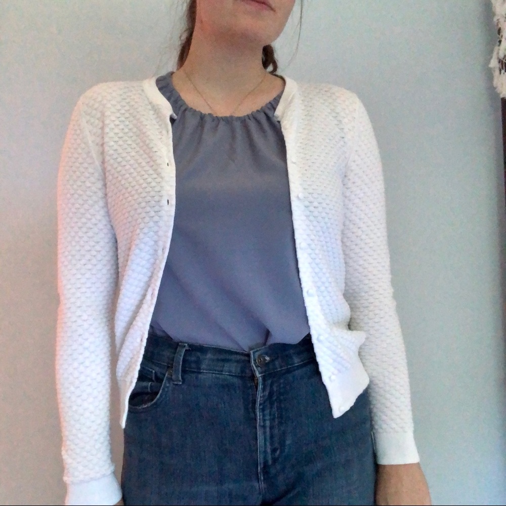 White cardigan
